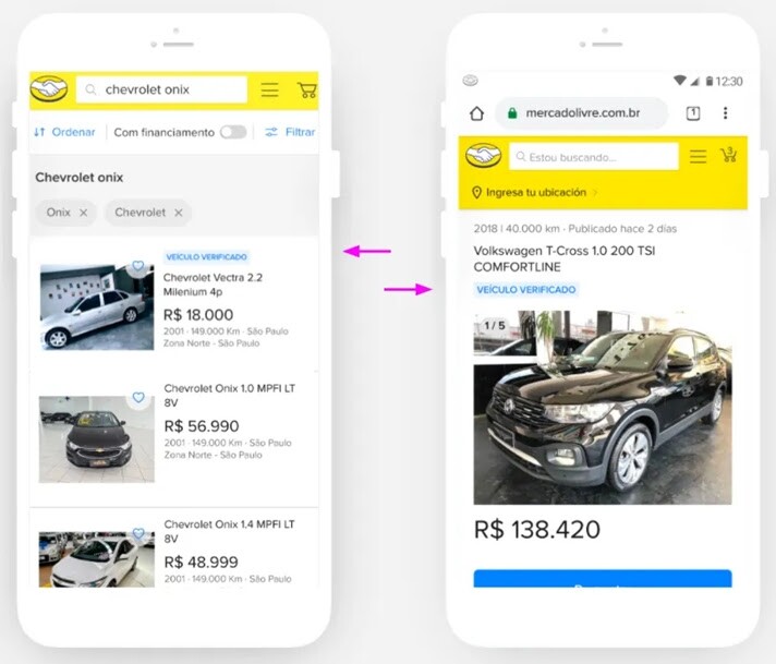 A plataforma de compra e venda Mercado Livre, desenvolveu um selo de verificação para os carros anunciados no site