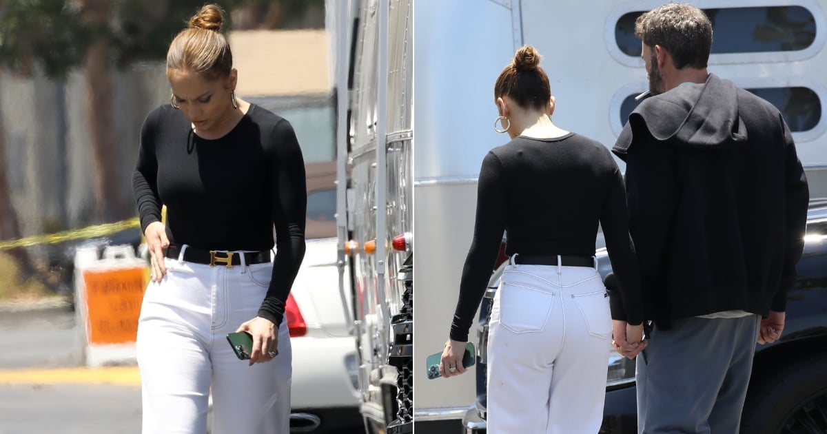 J Lo usa calça jeans larga e plataforma com Ben Affleck