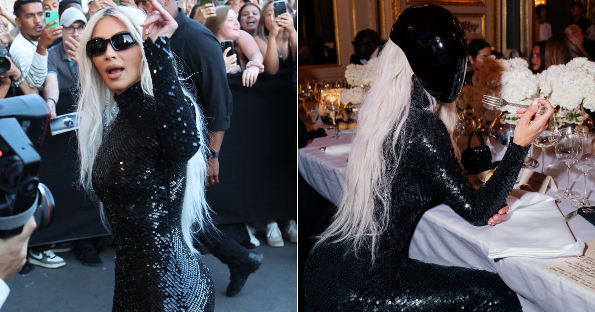 Kim Kardashian come máscara facial no jantar da Balenciaga Paris