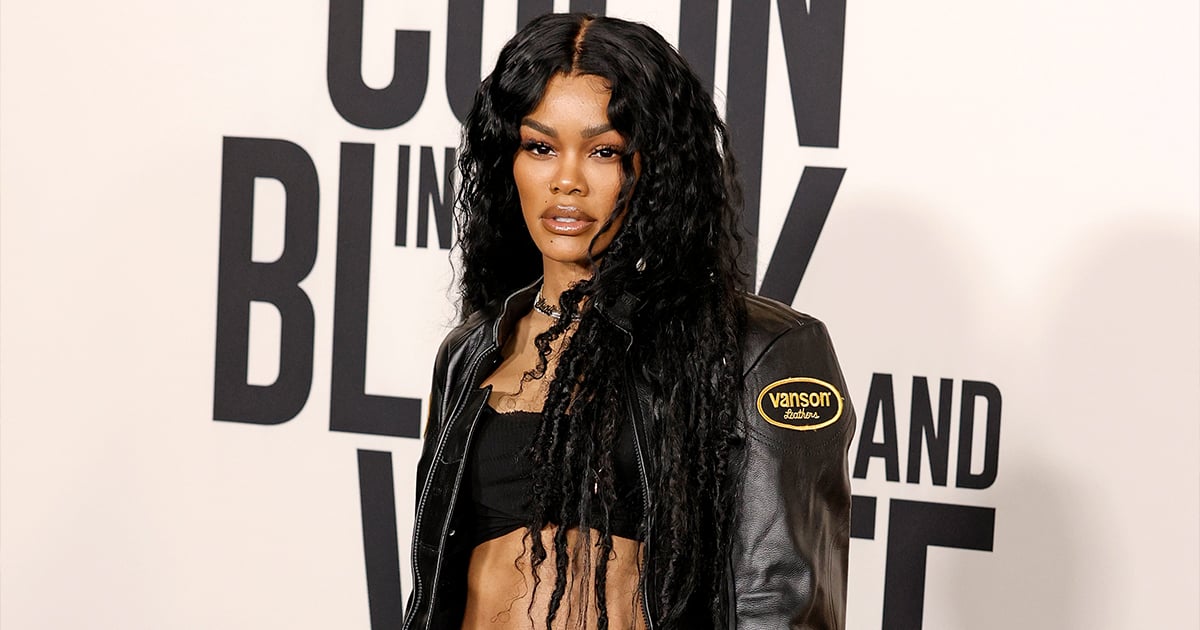 Teyana Taylor usa calça de cintura baixa com estampa camuflada