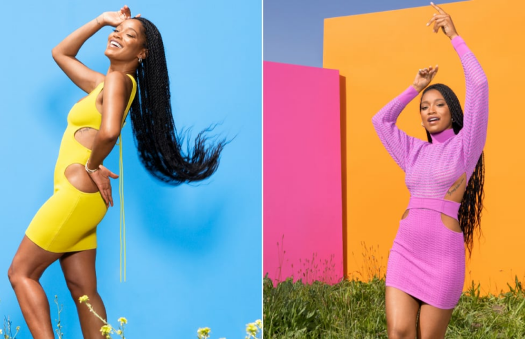 Keke Palmer Models Vestidos Recortados Para Saúde Feminina