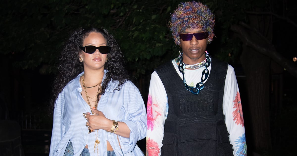 Rihanna e A$AP Rocky dão um passeio matinal em jeans largos