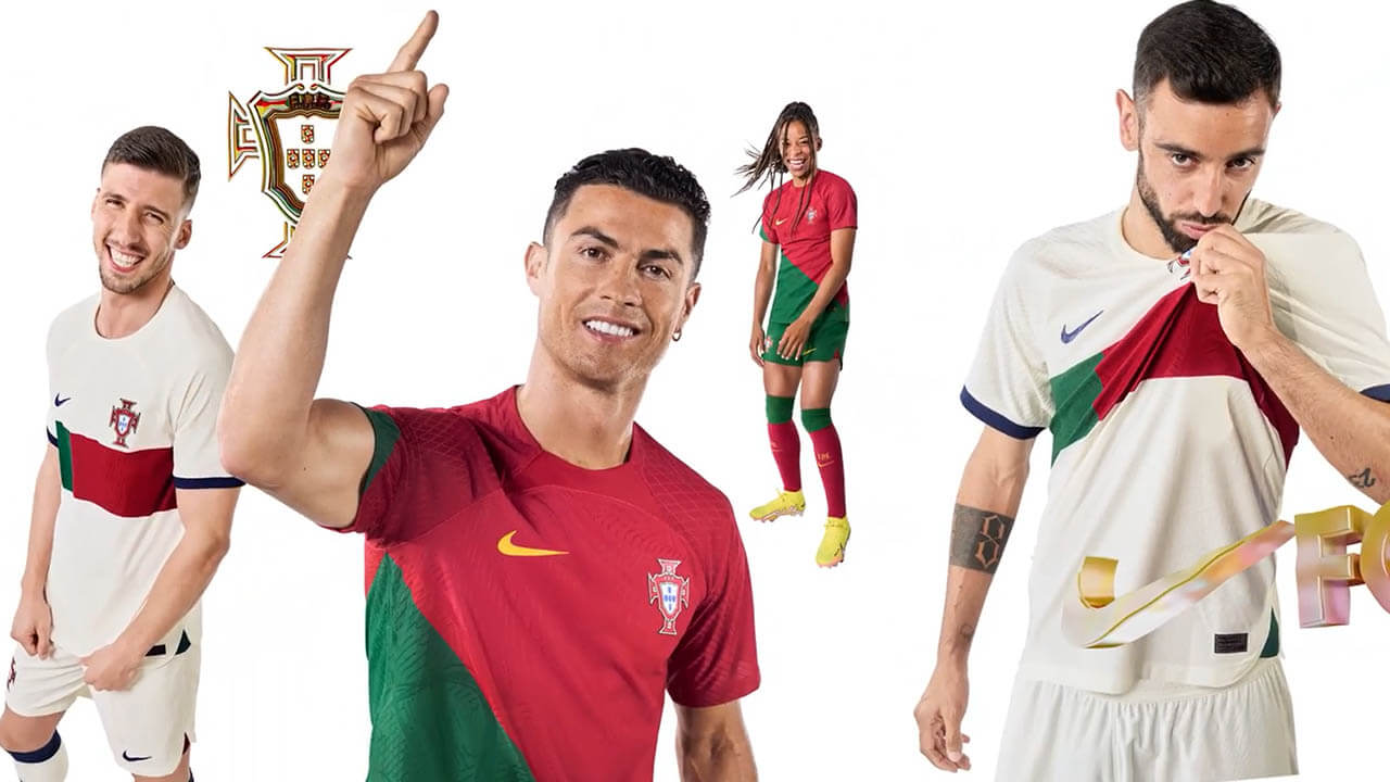 Seleção portuguesa divulga uniformes para a Copa do Mundo 2022