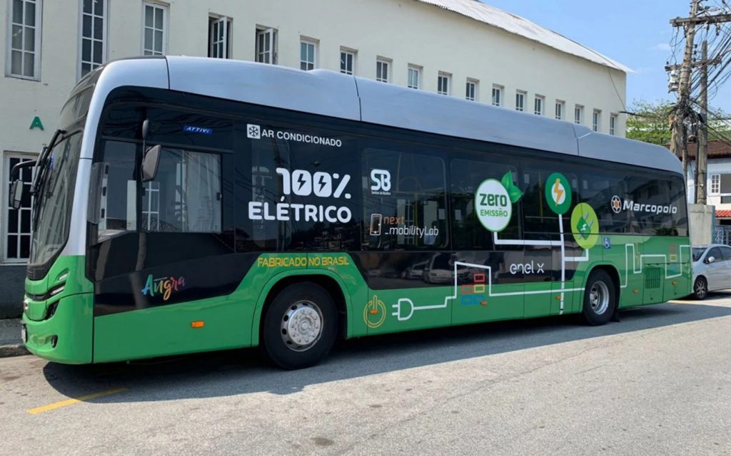 O ônibus elétrico da Marcopolo iniciará os testes no município de Angra dos Reis