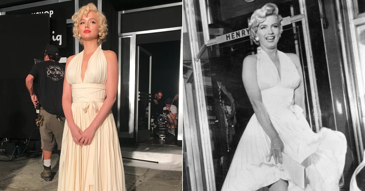 Ana de Armas usa looks icônicos de Marilyn Monroe em loiro