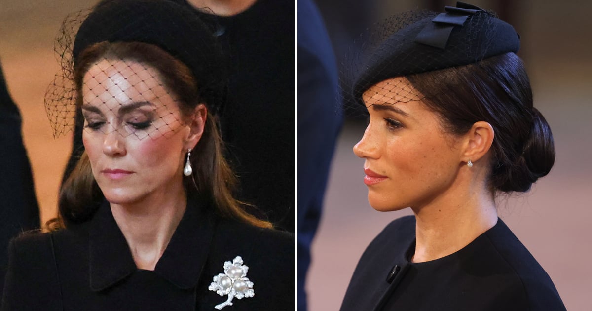 Jóias Kate Middleton e Meghan Markle no funeral da rainha