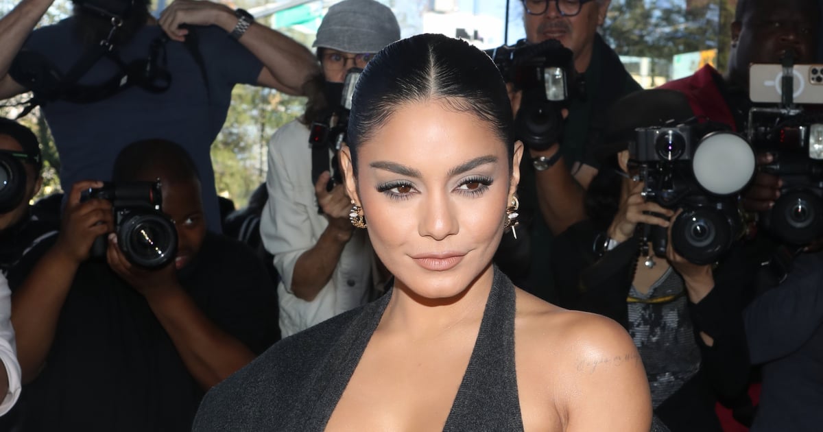 Vanessa Hudgens completa o ano 2000 no look de bandeau