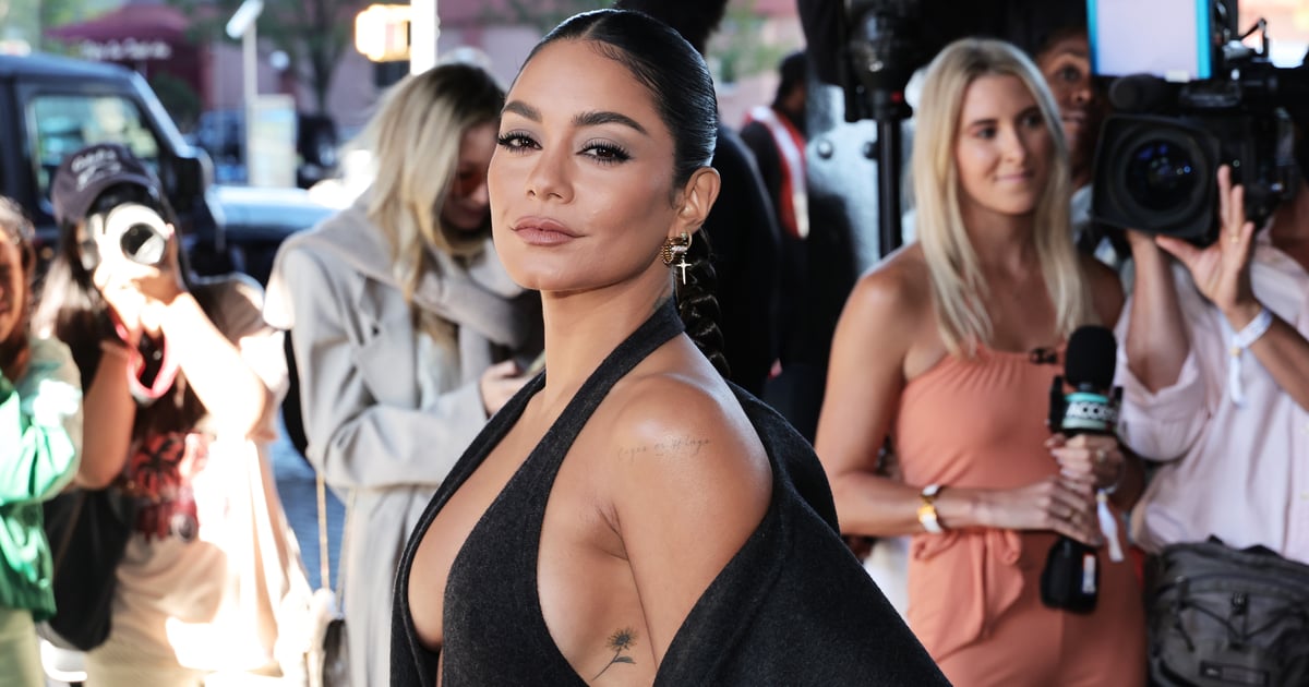 Vanessa Hudgens usa macacão de cashmere cinza Michael Kors