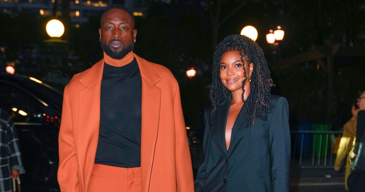 Gabrielle Union e Dwyane Wade combinando com terninhos em Nova York