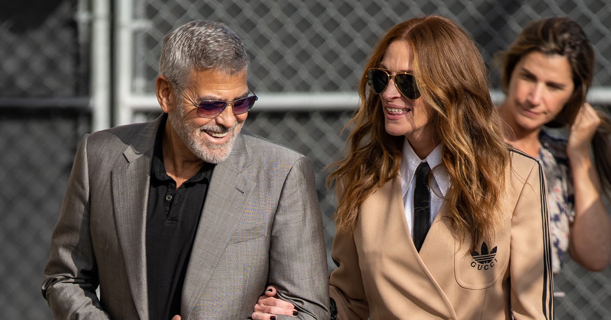 Julia Roberts e George Clooney combinam de terno na turnê de imprensa