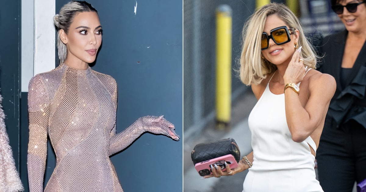 Kim e Khloé Kardashian usam o mesmo macacão cinza Skims