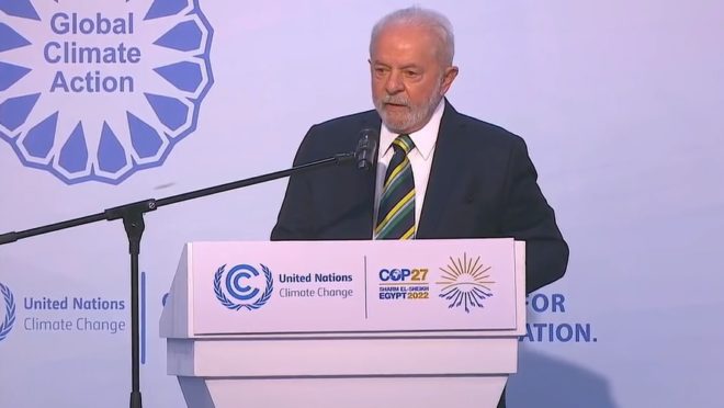 Em discurso na COP27, Lula diz que governo vai priorizar combate às mudanças climáticas