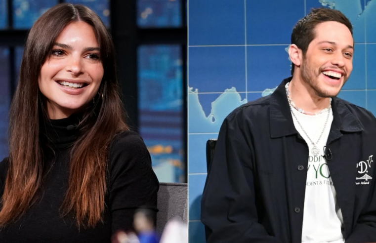 Emily Ratajkowski e Pete Davidson combinam em Black Puffers