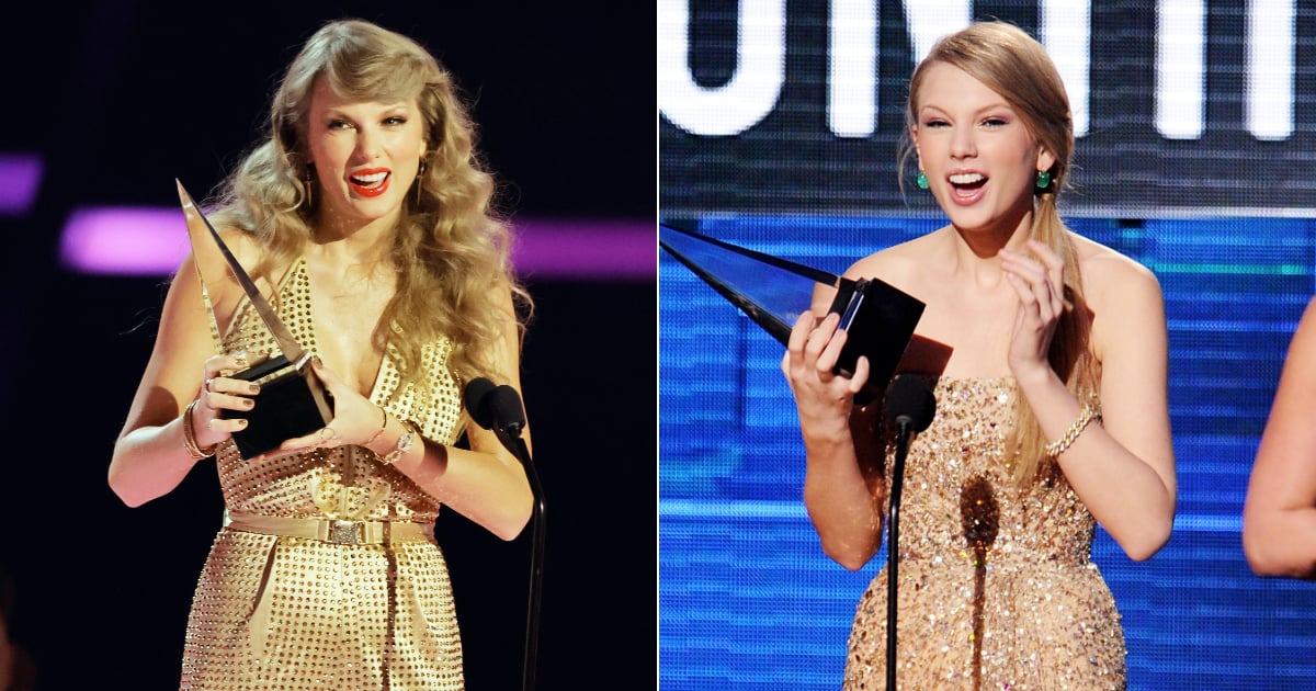 Macacão dourado de Taylor Swift por The Blonds no AMAs