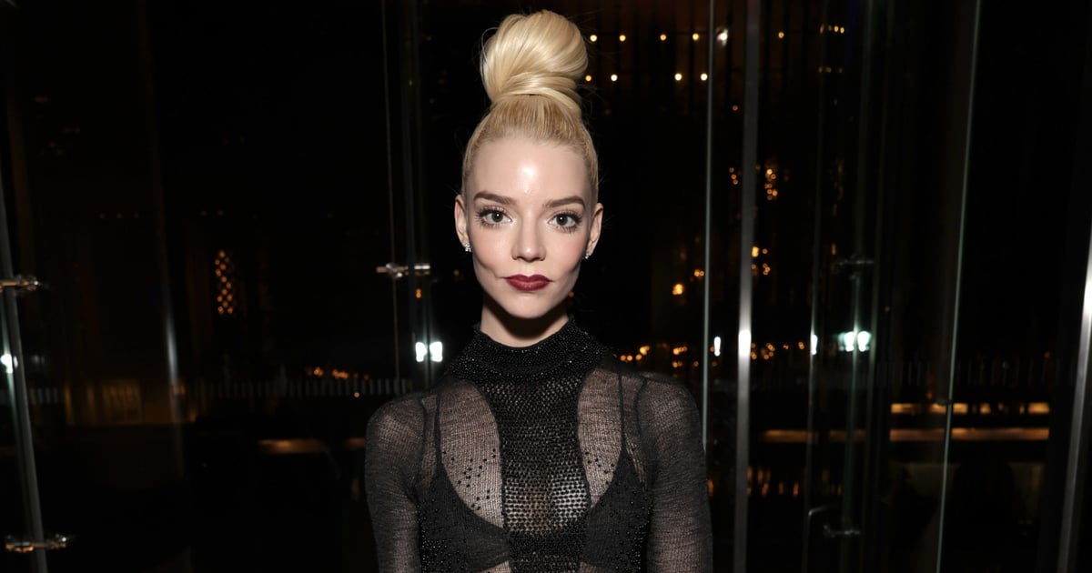 Vestido de tricô preto transparente de Anya Taylor-Joy na The Menu Party