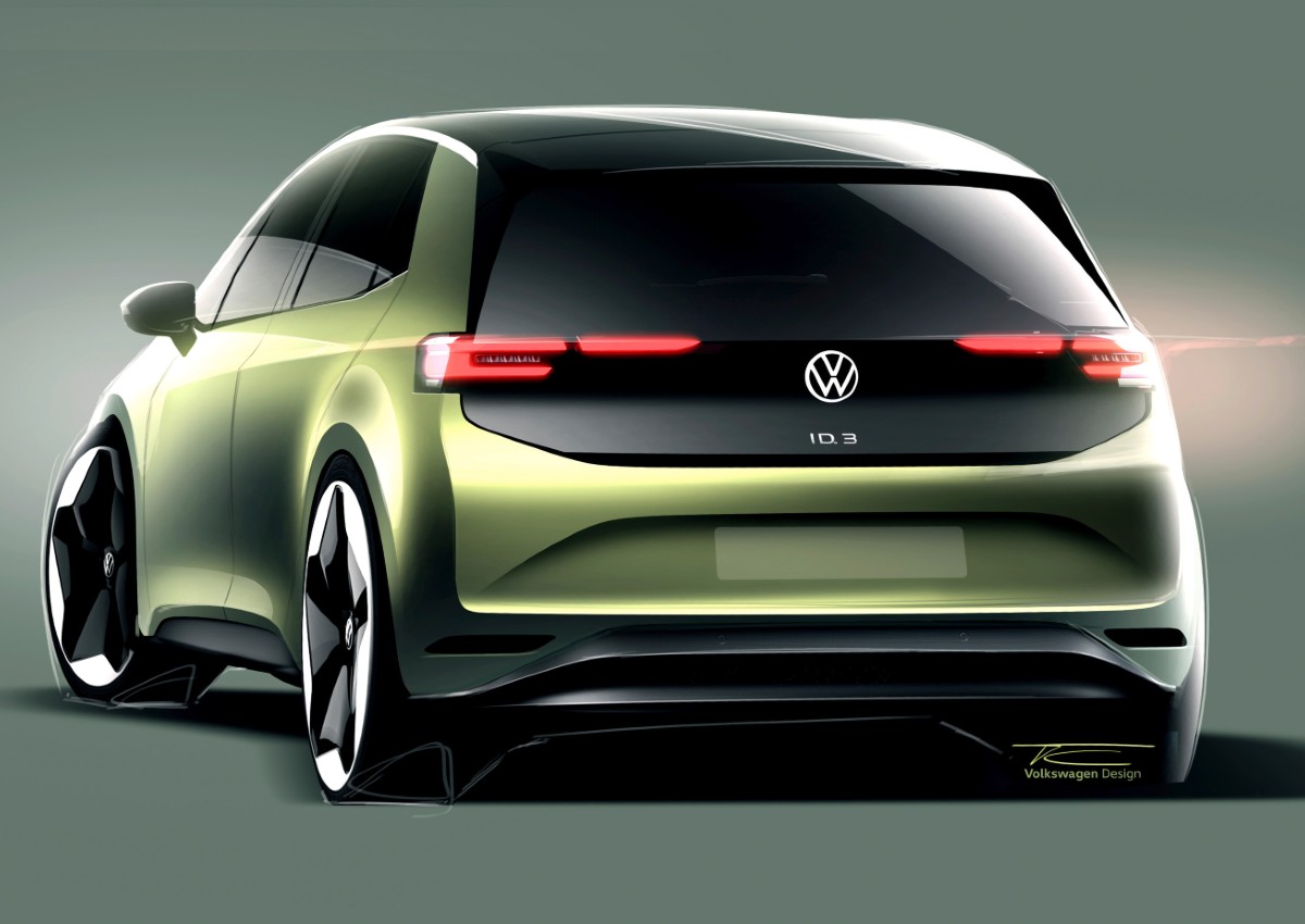 desenho do novo VW ID.3 2024 na Europa