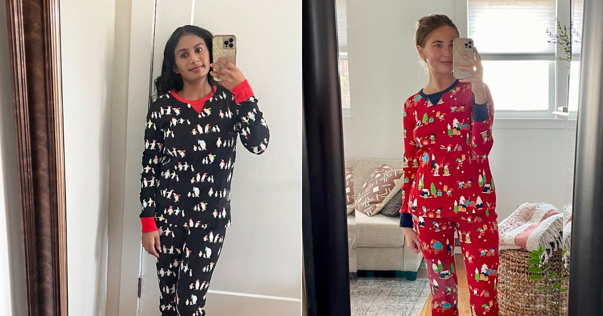 Revisão de pijamas de família combinando para festas de fim de ano