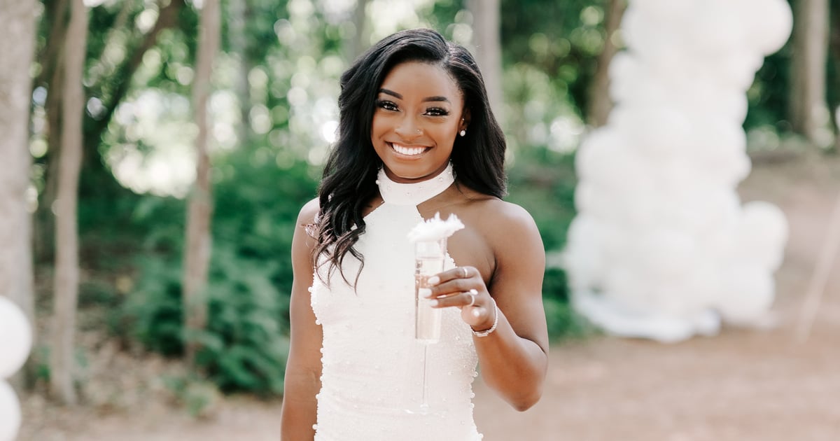 O vestido branco de Simone Biles para o chá de panela