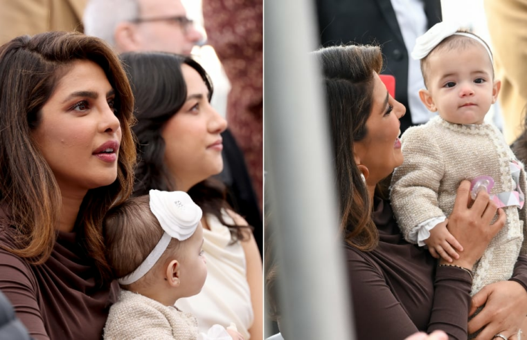 Priyanka Chopra e filha Malti em Saris combinando