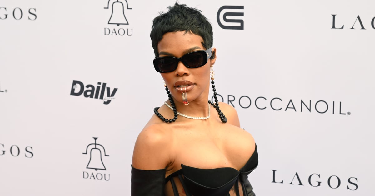 Vestido de espartilho de Teyana Taylor no Fashion Los Angeles Awards