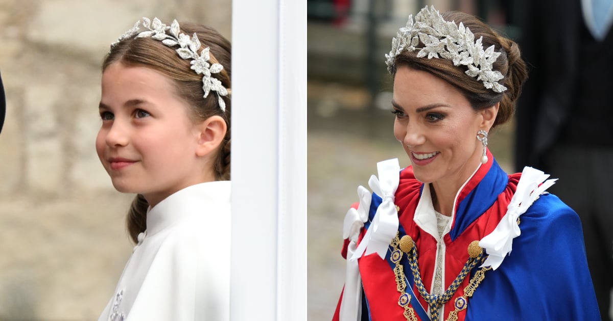 O vestido da princesa Charlotte na coroação do rei Charles III