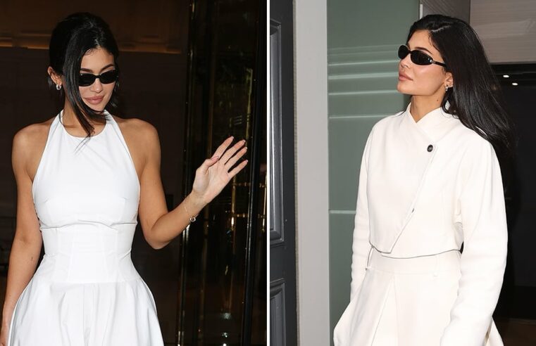 Os vestidos Bottega e Alaia Halter de Kylie Jenner em Paris