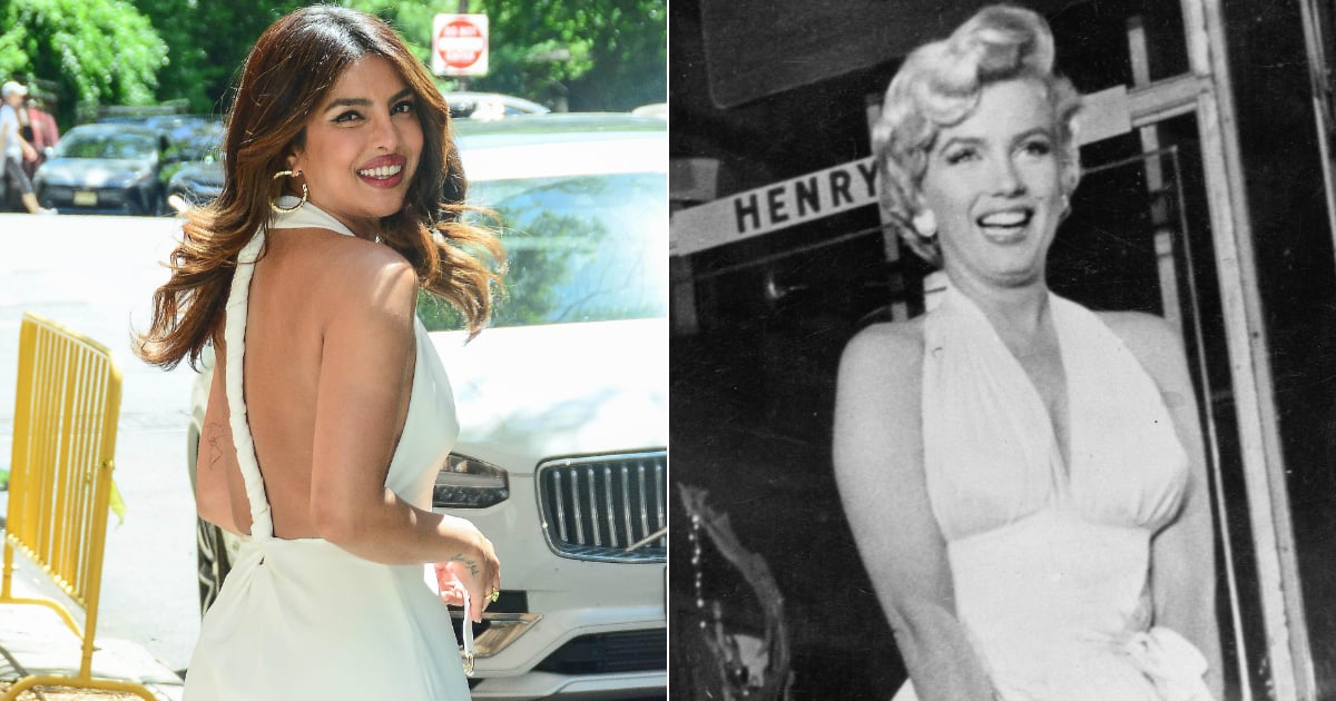 Priyanka Chopra usa um vestido branco Proenza Schouler Halter